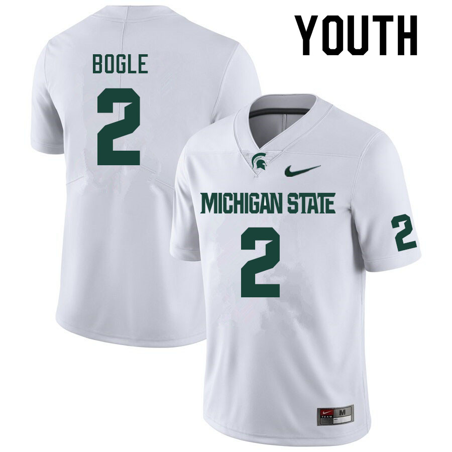 Youth #2 Khris Bogle Michigan State Spartans College Football Jerseys Sale-White